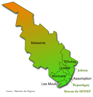 Rgion de Lanaudire - Carte : Ministre des Rgions
