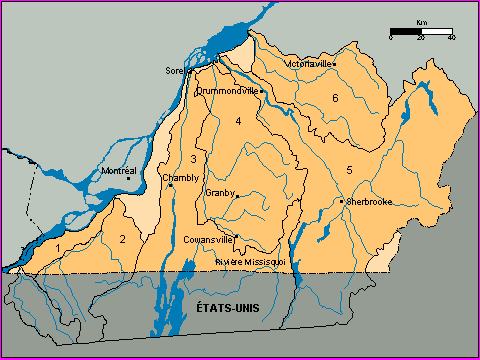 Carte - Rgion hydrographique du Saint-Laurent sud-ouest (03)