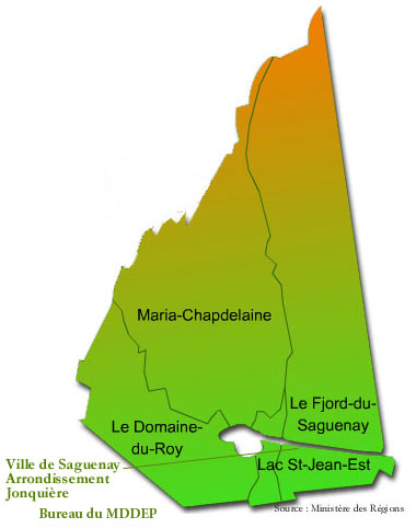 Rgion du Saguenay-Lac-Saint-Jean - Carte : Ministre des Rgions