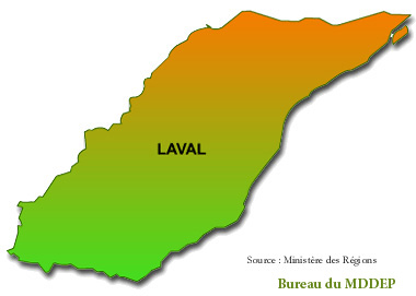 Région de Laval - Carte : Ministère des Régions